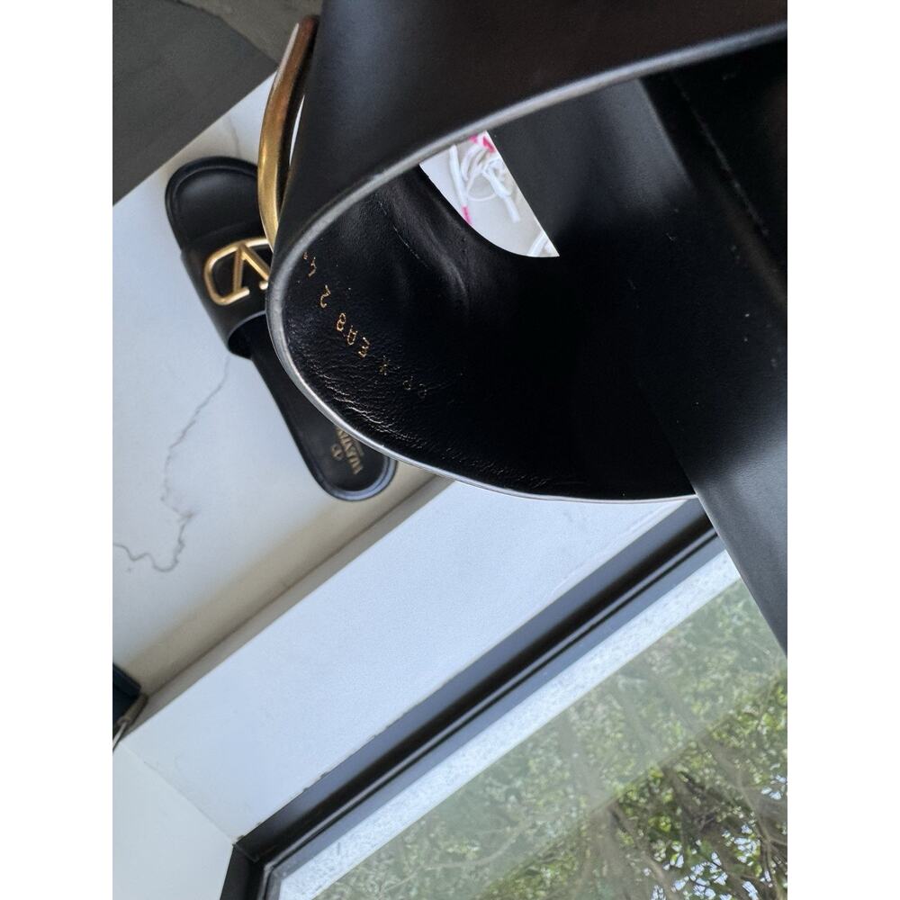 Valentino Dusty Black Leather VLogo Signature Platform Slides Size 41 Us 10.5 - Picture 14 of 15